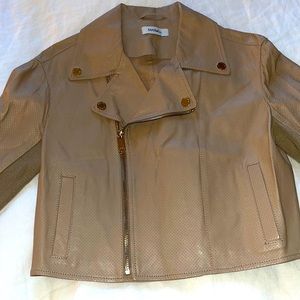 MAX and Co Italian cropped perforated leather jacket
